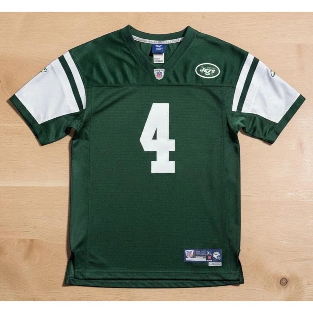 Brett Favre #4 Jersey Reebok +2 New York Jets Boys or Girls Youth Size XL 18-20